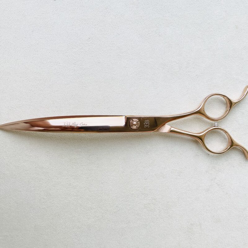 Tesoura curva de ouro rosa de 7,5": a forma encontra a função